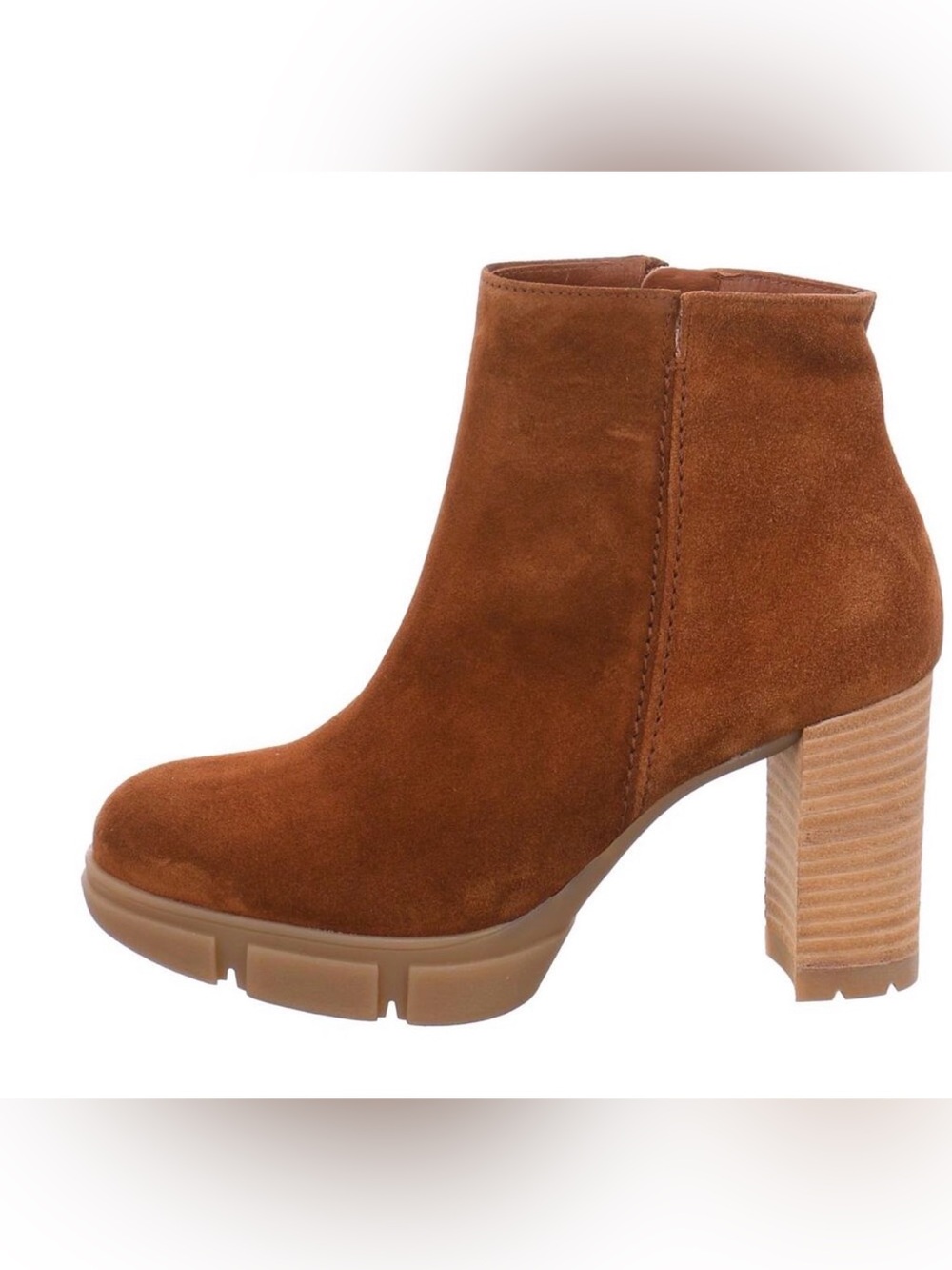 Paul Green 8005 Brown Suede Block Heel Ankle Boots size 6.5